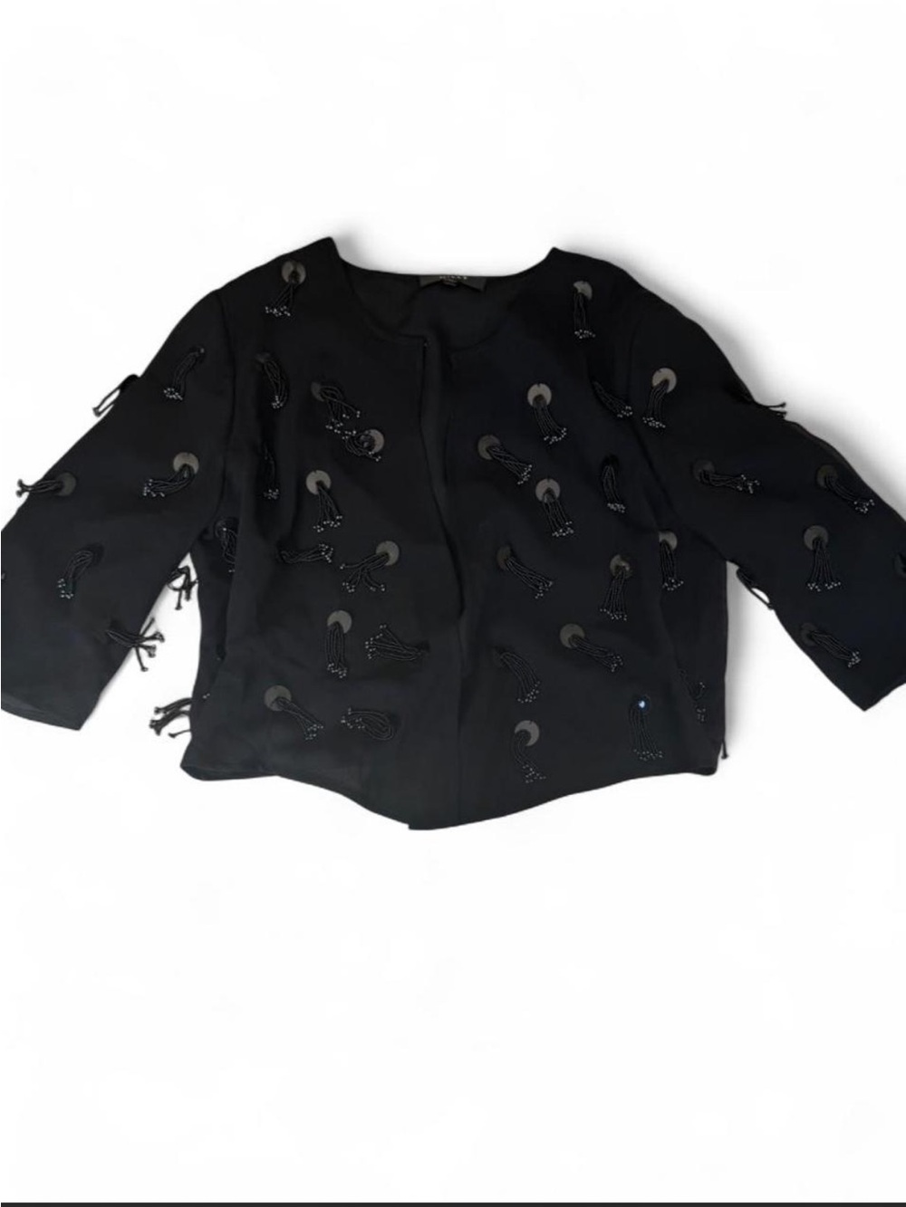 Milly Black Embellished Cropped Blazer